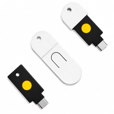 Beschermhoes Sleutelhanger Geschikt voor YubiKey 5C NFC – USB-C Security Key Case – NFC Protector – Krasbestendige Opbergcase – 2FA Security Key Holder – Wit