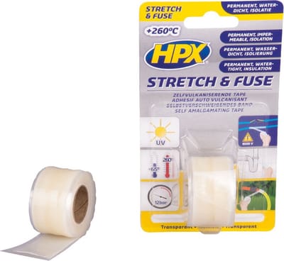 Stretch & Fuse zelfvulkaniserende tape - transparant 25mm x 1,80m