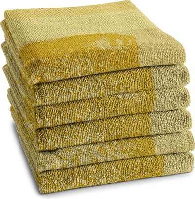 DDDDD - Citrus Keukendoek - Set van 6 - Katoen - Citroenprint - 50x55 cm - Badstof - Geel