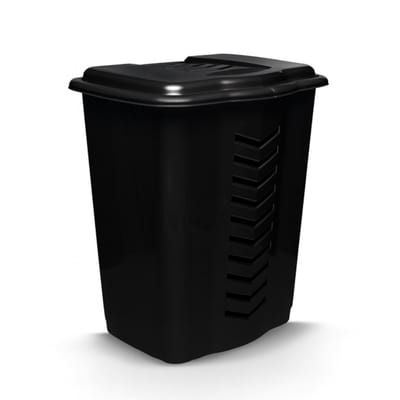 HL – Wasmand met Deksel – 50 Liter - Zwart