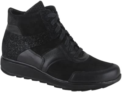 Durea - 9745 H - Hoge sneakersVeterbootsDames veterschoenenDames sneakersHalf-hoge schoenen - Kleur: Zwart - Maat: 39