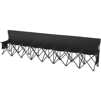 Banc Sportif Pliant Portable 8 Places Chaise de Camping d'Extérieur avec Sac de Transport