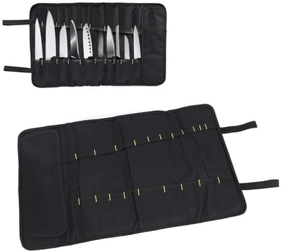 Dailygoods- Bestekmessenhouder 20 Slots - Multifunctionele Draagbare Rolopbergtas - Voor Thuis/Koken/School/Reizen - Ideaal voor Kamperen - Houdt Messen en Vorken Georganiseerd - Messenrol