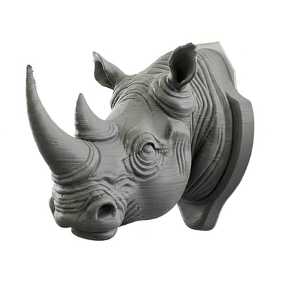 Grijze neushoorn muurhaak wandhaak dier vorm kapstok haak wanddecoratie met hoorn sleutelhouder kleding haak organizer voor entree woonkamer