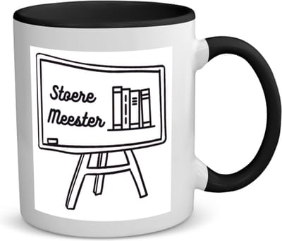 Akyol - stoere meester koffiemok - theemok - zwart - Meester - meester - leraar - 350 ML inhoud