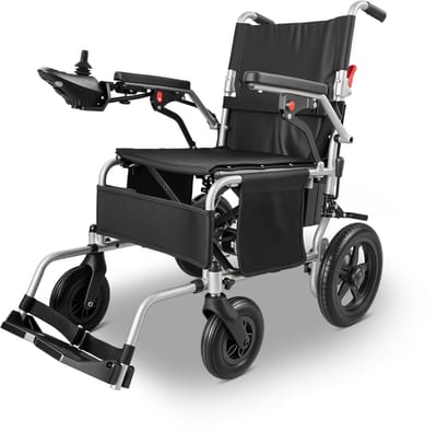 ZygenAir YHW001-F Elektrische Rolstoel - Batterij 13Ah - 24 km Bereik - - 151 kg Draagvermogen - Lichtgewicht& Opvouwbaar - ubbel remsysteem – Antikantelfunctie-Zilver