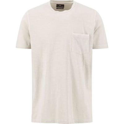 Fynch-Hatton T-Shirt Garment Dyed Cotton Linnen Crew Neck Chest Pocket Cement / male