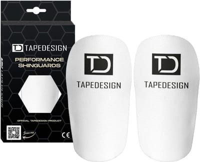 Performance Scheenbeschermers voor Voetbal - Individueel Aanpasbare Antislip Shin Pads voor Heren, Dames en Kinderen in Wit