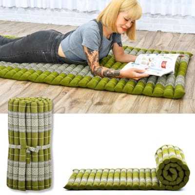 Opvouwbaar Matras - Japanse Futon - Tatami Mat - Gasten Vloerbed - Camping Matras - Thaise Massage Mat - Kapok Gevuld - Groen