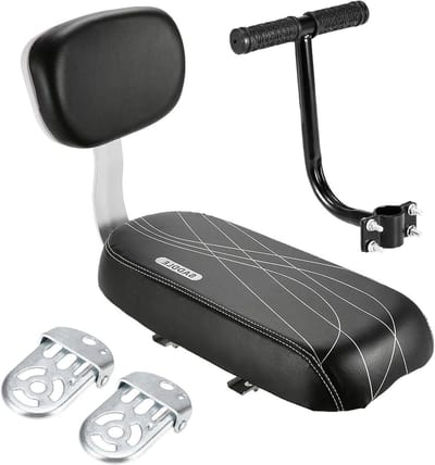 Kinderfietszitje - Fietsstoeltje - Veilig Fietsen - Robuuste Rugleuning - 37x25x16 cm - Zwart