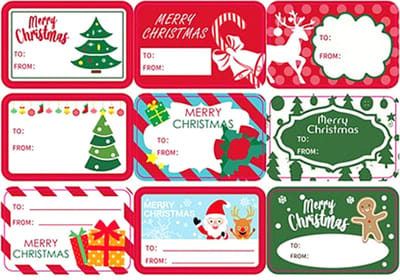 27 Naamstickers kerst - 9 Designs - Cadeaustickers - Naametiketten - Kerst stickers - Cadeaulabels kerst - Etiketten kerst - Naamlabels kerst - Naam stickers kerst - Cadeauversiering