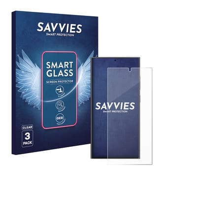 3 Stuks Savvies Screenprotector - geschikt voor Samsung Galaxy S24 Ultra (case-friendly) - beschermfolie glas transparant