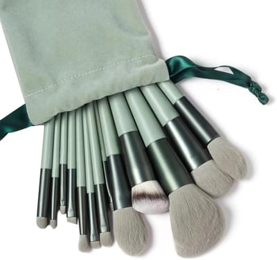Compleet 13-delig Make-up Borstelset voor Poeder, Concealer, Highlighter, Foundation en Oogschaduw met Premium Synthetische Haren