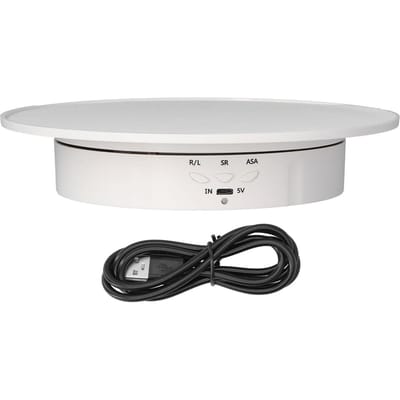 200mm Gemotoriseerde Roterende Displaystandaard Beugel 3 Snelheden Instelbaar USB-voeding Sieraden Elektrisch white