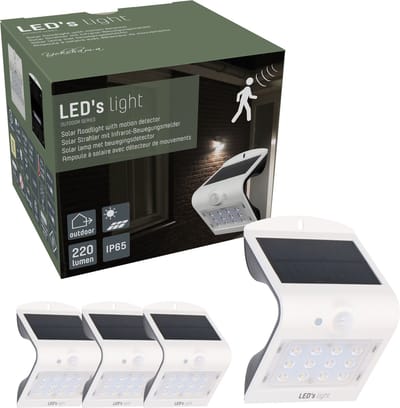 Draadloze Solar Buitenlampen 220 met bewegingssensor - Automatisch aan en uit - 3 lichtstanden - Wit - 4 stuks