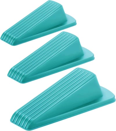 Deurstoppers Set - Vloerwiggen - Deuren Open Houden - Stapelbaar Ontwerp - 3 Stuks - Blauw