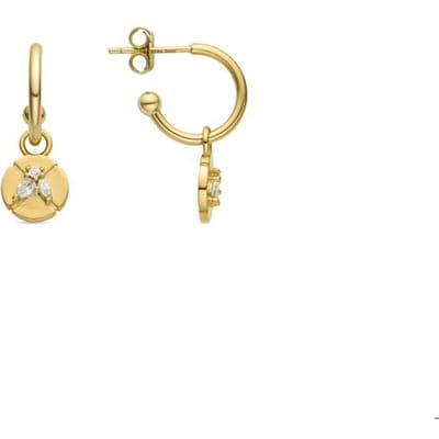 Luxenter Oorbellen van 925 sterling zilver en glanzende zirkonia met 18-karaats goudkleurige afwerking - Ufore