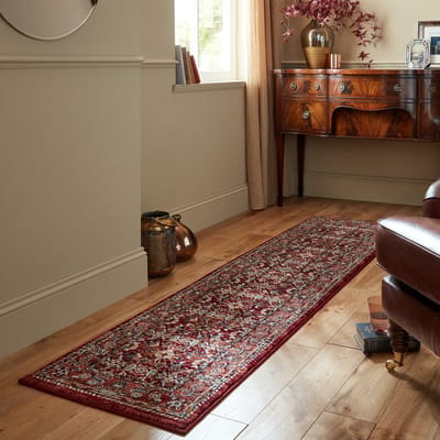 Flycarpets Loper Klassiek Vloerkleed - Vintage - Sandford - Rood 66 x 300 cm
