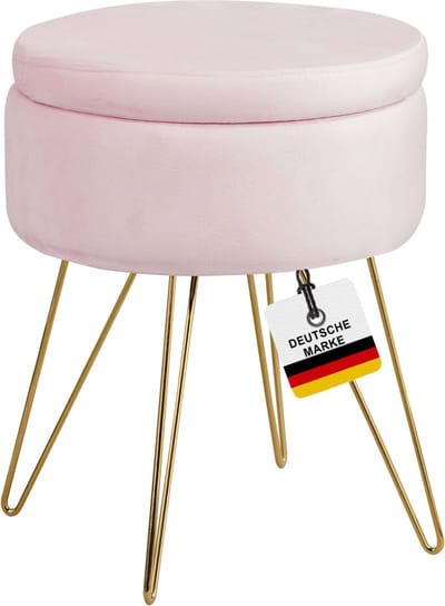 Albatros Kruk met Opbergruimte Cannes - Kruk met Opbergruimte, Modern Ontwerp, Edele Fluwelen of Sherpa Bekleding - Kruk of Bank met Opbergruimte - Optimaal als Voetenbankje of Kaptafel Kruk