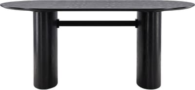 Svea - Zova deens ovale eettafel - 180 x 75 cm - zwart