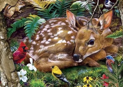 Hertje 40x50 - bambi - Diamond painting - compleet pakket - volledig beplakt - vierkante steentjes