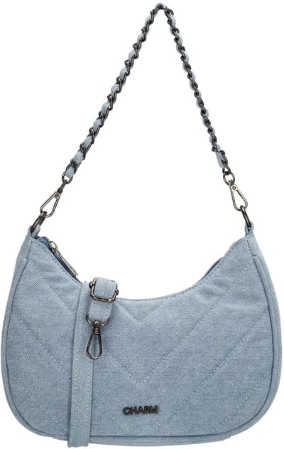 Charm London Hollywood Schoudertas - Crossbody - Katoen - Spijkerstof - Praktisch - Middenblauw