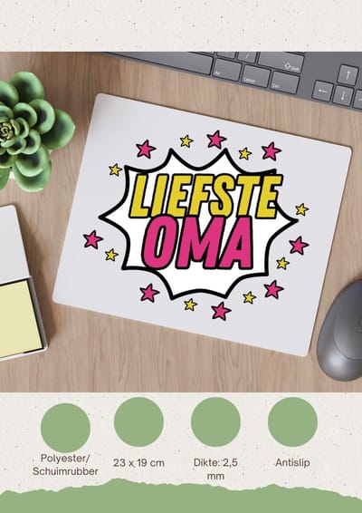Akyol - liefste oma Muismat - Oma - een oma die heel lief is - cadeautje voor oma - liefste ooit - verjaardagscadeau - kado - gift - geschenk - verrassing - 23 bij 19 cm