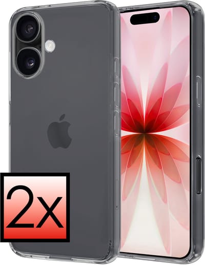 Hoesje - 2 Stuks - Geschikt voor Apple iPhone 17 - Sterk & Shockproof - Case Siliconen - Back Cover - Telefoon Hoes - Transparant