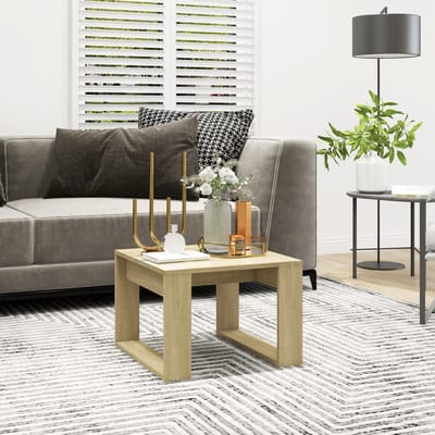 vidaXL - Bijzettafel - 50x50x35 - cm - bewerkt - hout - sonoma - eikenkleurig