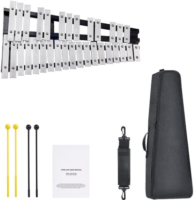 Glockenspiel Xylofoon Set met 32 Noten, Percussie-Instrument met Mallets, Drumstokken En Draagtas, Veelzijdige Set voor Volwassenen En Studenten