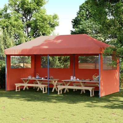 Opvouwbare Partytent - Pop-up Paviljoen - Feestelijke Bijeenkomsten - Waterdicht UV-beschermend - 580 x 292 cm - Terracotta