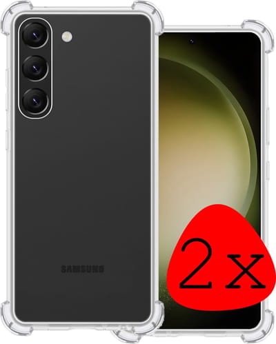Hoesje 2 Stuks - Geschikt voor Samsung Galaxy S23 - Sterk & Shockproof - Siliconen Case - Back Cover - Telefoon Hoes Shock Proof - Transparant