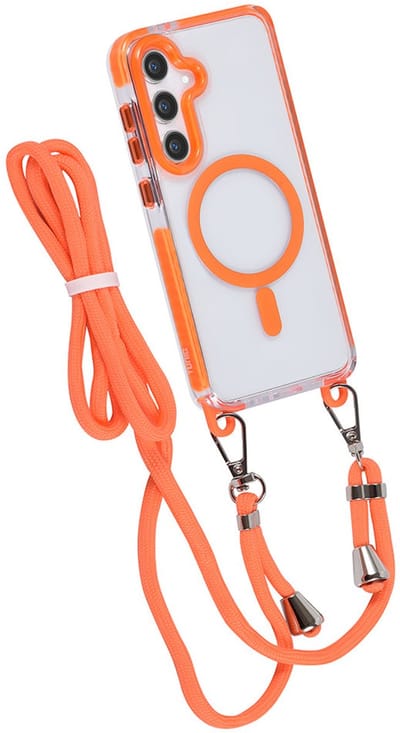 TUNIQ telefoonhoesje voor Samsung Galaxy S24 Plus - MagSafe backcover met koord - Oranje