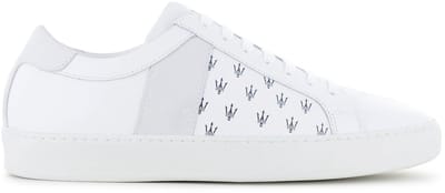 Maserati Trident Leather All Over - Heren Sneakers Schoenen Wit 9200302 , Maat: EU 40
