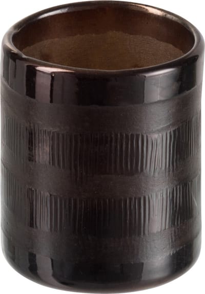 J-Line windlicht Cilinder - glas - bruin - small - 2 stuks