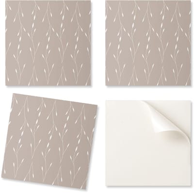 Pak zelfklevende PVC-tegels met een delicaat plantenpatroon, 20x20x20 cm