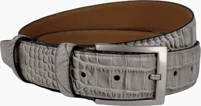 Leren riem Grijs krokoprint - Riem Heren - Riem Dames - 3.5 cm - Riemmaat: Lengte 125 cm (Taillemaat tot 105 cm)