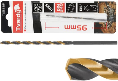 Tvardy Lang metaalboor - HSS M2 - TiN coating - 2,5 mm - zwart/goud