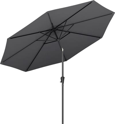 LifeGoods Parasol - Tuin - Ø300 cm - 30° Kantelbaar - Waterdicht - UPF50+ - Donkergrijs