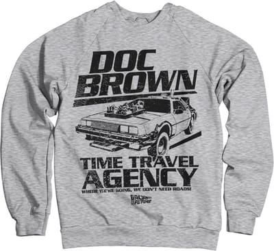 Back to the Future Doc Brown Time Travel Agency-sweatshirt, heathergrijs