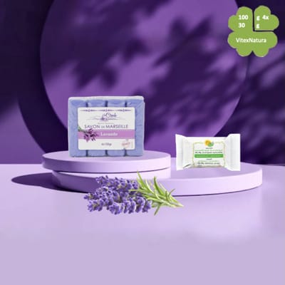 La Cigale 4x100g Glycerine Lavendel Marseillezeep | GRATIS hypoallergeen zeepje