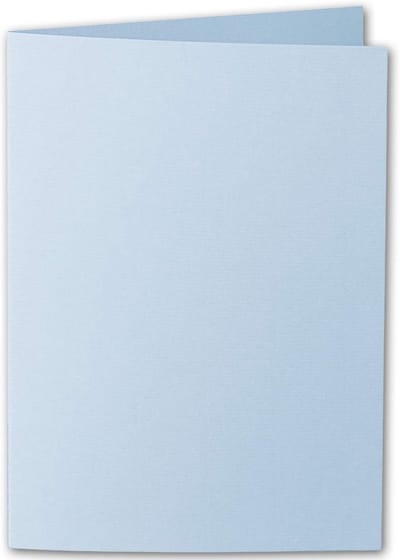 25x Blanco DIN A6 Vouwkaarten Pastelblauw Geribbeld 220 g/m² Karton voor Kaartjes en Uitnodigingen