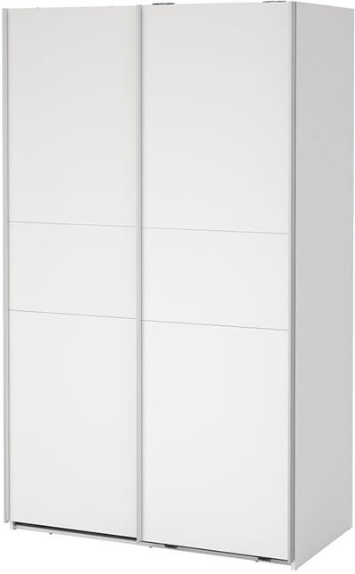 Como schuifdeurkast 2 deuren 120x200cm wit.