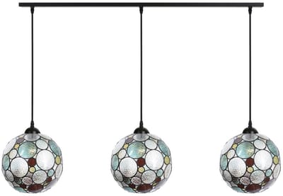 3 x Tiffany Endless lampen aan plafondbalk - Art Deco Trade