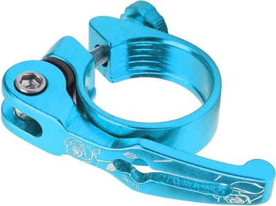 Fietsklem Snelsluiting - Zadelpenklem Aluminium - Fiets Zadel Verstellen - Quick Release Ontwerp - 318 mm - Blauw