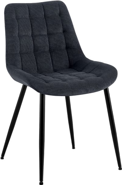 CLP Sardna Eetkamerstoel - klassiek - metalen frame - corduroy - Ribstof/zwart