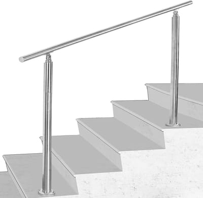 Trapleuning Roestvrij Staal - Balustrade - Veilige Trappen - 0 Dwarsbalken - 160cm Lengte - Geborsteld Staal