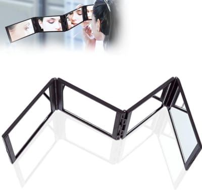 Cosensi- Zelfkapselspiegel 360 graden - Draagbare Opvouwbare Spiegel - 4-weg Make-up Spiegel - Compacte Handheld Spiegel - Kunststof Frame - Ideaal voor Styling - Make-upspiegel