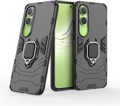 MobyDefend Hoesje - Geschikt voor OnePlus Nord CE 4 Lite - Dubbelgelaagde Pantsercase Met Standaard - Zwart