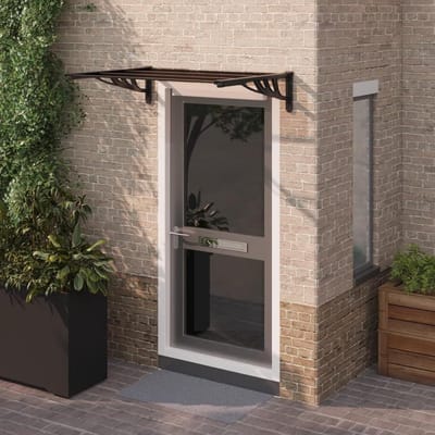 Deur Luifel - Regenbescherming Buiten - Bescherming Buitendeuren - Polycarbonaat Plaat - 122x90cm - Zwart